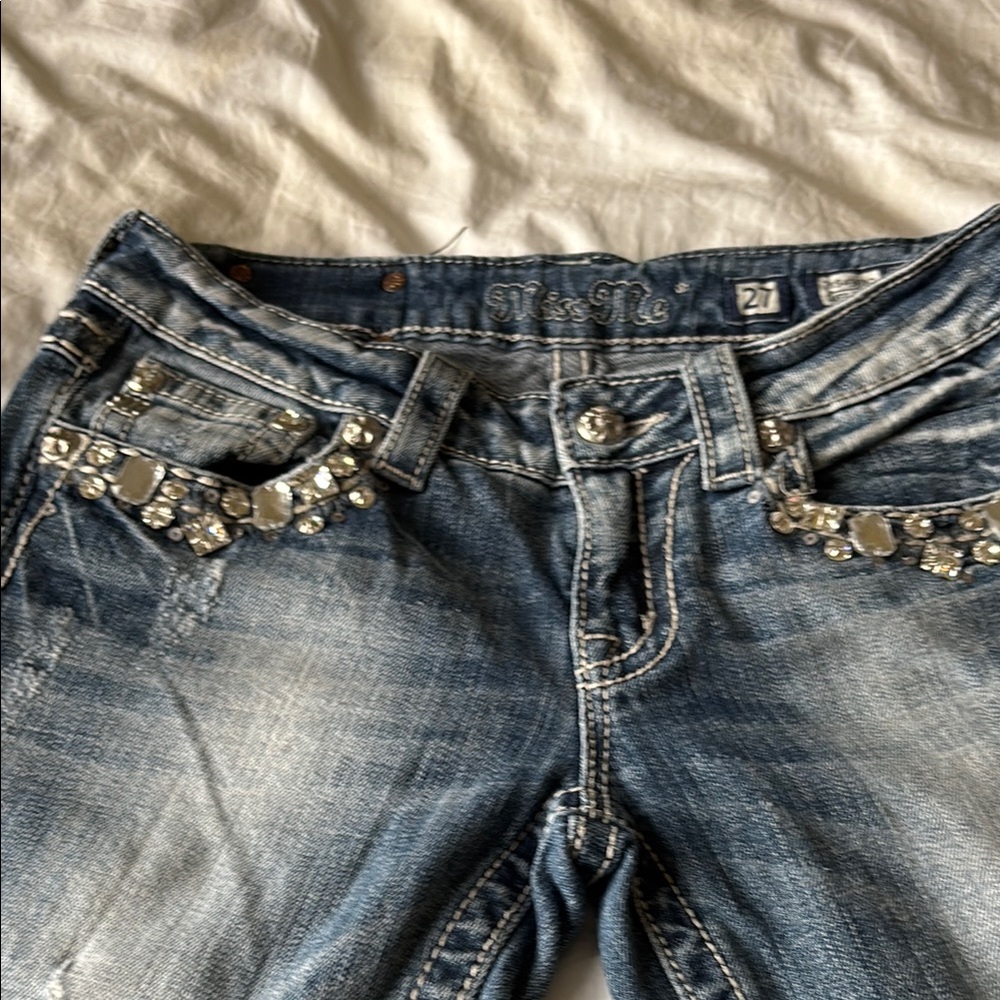 Miss Me Women's Blue Jeans with Embellishments